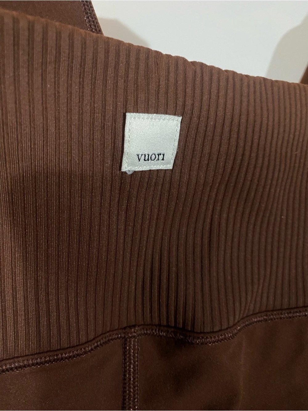 Vuori Brown Rib Studio Performance Leggings Medium Compression Smooth Activewear - Picture 3 of 5